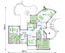 Проект особняка з гаражем для 2-х автомобілів