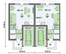 Проект сучасного енергозберігаючого будинку форми таунхаус