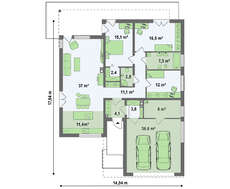 Проект будинку хай-тек з гаражем на дві машини