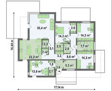 Проект одноповерхового будинку в стилі хай - тек