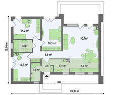 Проект одноповерхового будинку хайтек