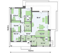 Проект одноповерхового будинку з плоским дахом
