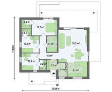 Проект сучасного одноповерхового котеджу