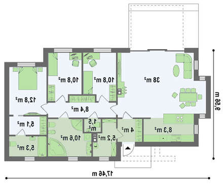 Практичний одноповерховий будинок в стилі хай-тек
