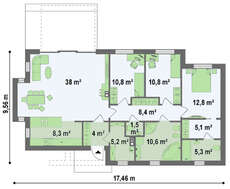 Практичний одноповерховий будинок в стилі хай-тек