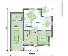 Проект оригінального будинку з мансардою