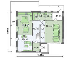 Проект сучасного котеджу з терасою над гаражем