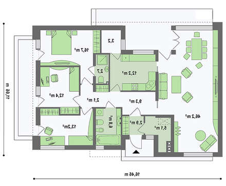 Проект сучасного одноповерхового будинку