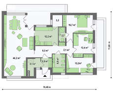 Проект сучасного одноповерхового будинку