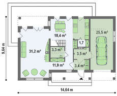 Проект будинку з оригінальним дахом