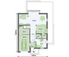 Проект сучасного котеджу з мансардою і зручним балконом