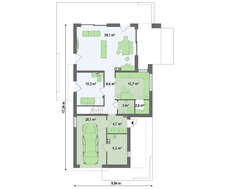 Проект двоповерхового будинку хай тек з плоским дахом