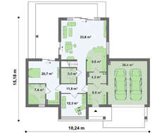 Проект сучасного будинку з двома спальнями