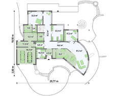 Проект великого особняка площею 507 кв.м. з гаражем на дві машини