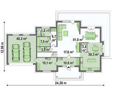 Проект особняка з просторим балконом і світлим фасадом