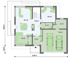 Проект двоповерхового котеджу площею 231 кв.м.