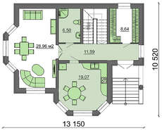 Сучасний проект будинку з цоколем