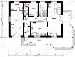 Просторий заміський котедж з цегляним фасадом
