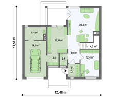 Проект 2-х поверхового котеджу площею 162 кв.м.