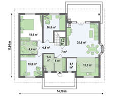 Проект будинку з мансардними вікнами