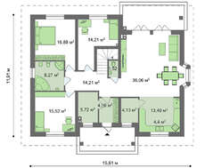 Проект класичного будинку з просторою мансардою