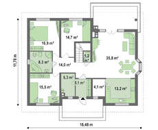 Проект заміського котеджу з мансардою