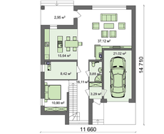 Проект модного двоповерхового котеджу хай тек