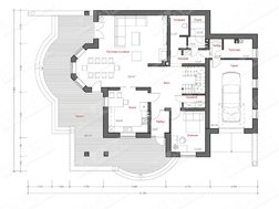 Оригінальний будинок з мансардою і красивою терасою