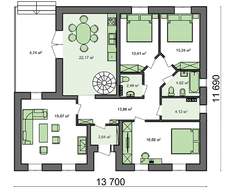Оригінальний котедж з мансардою в стилі шале