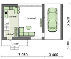Невеликий сучасний двоповерховий будинок із плоским дахом