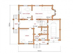 Симпатичний 1,5-поверховий будинок з бруса