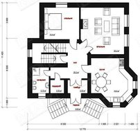 Проект сучасного триповерхового будинку з підвалом