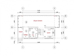 Проект будинку з великою площею скління і гаражем в цоколі