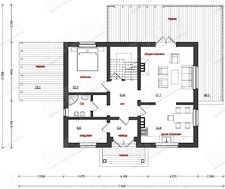 Проект затишного будинку з мансардним поверхом та з просторою терасою