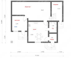 Проект будинку з мансардою і великими балконами