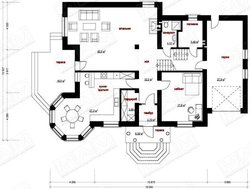 Проект вишуканого будинку з круглою вежею