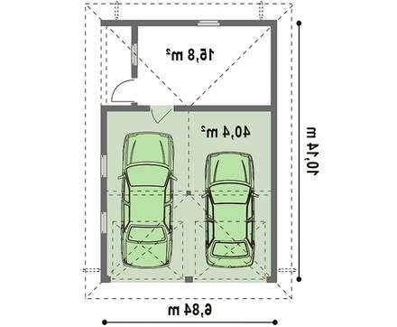 Проект одноповерхового гаража для двох машин