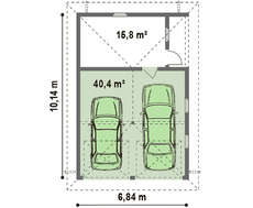 Проект одноповерхового гаража для двох машин