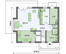 Проект компактного дачного будинку для невеликої ділянки