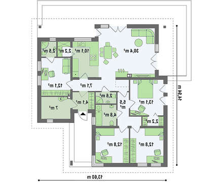 Версія проекту 4M174 без гаража з окремим кабінетом