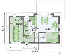 Проект збільшеного будинку за типом 4M220