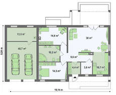 Проект сучасного дачного будинку по типу 4M272 з гаражем