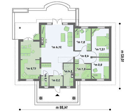 Проект будинку 109 m² з колонами