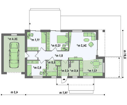 Сучасний заміський будинок з гаражем