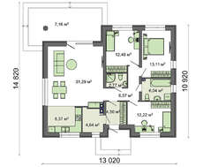 Проект будинку за типом 4M314 зі збільшеною вітальнею