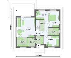 Проект будинку за типом 4M314 з житловою мансардою
