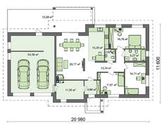 Комфортний будинок з гаражем на дві машини за типом 4M334