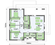 Одноповерховий будинок з шикарною терасою
