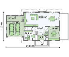Проект комфортного особняка з просторою мансардою