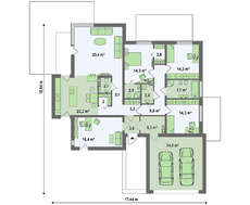 Проект одноповерхового сучасного будинку з фронтальним гаражем